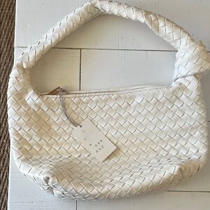 A New Day Cream Woven Hobo Bag